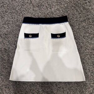 Elegant White and Black Women's Skirt